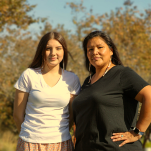 A Native American mother and daughter
